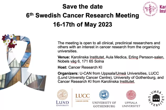 Flyer for 6th Swedish Cancer Meeting 16-17 May 2023