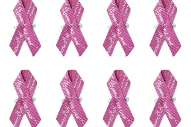 Pink ribbon awarenes bands for breast cancer